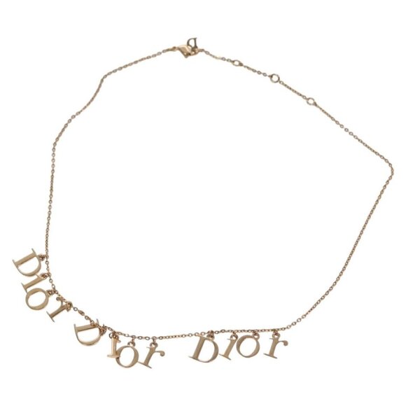 Christian Dior Necklace metal Gold Tone Auth am7543 - Picture 1 of 8